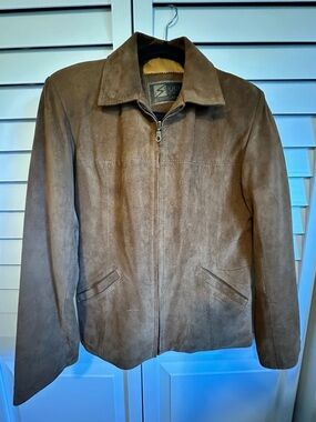 Women’s Brown Suede Zip Jacket